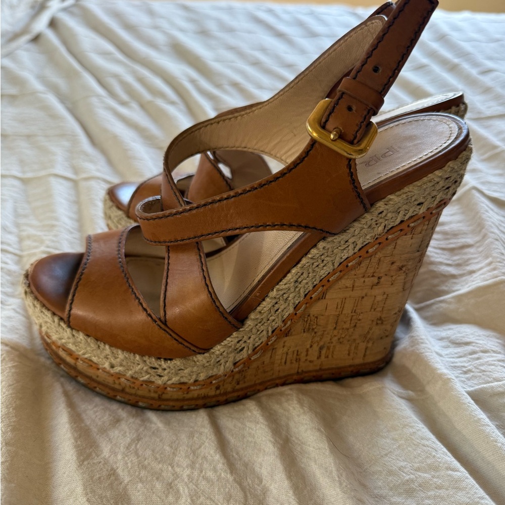 Prada espadrille platform wedges
